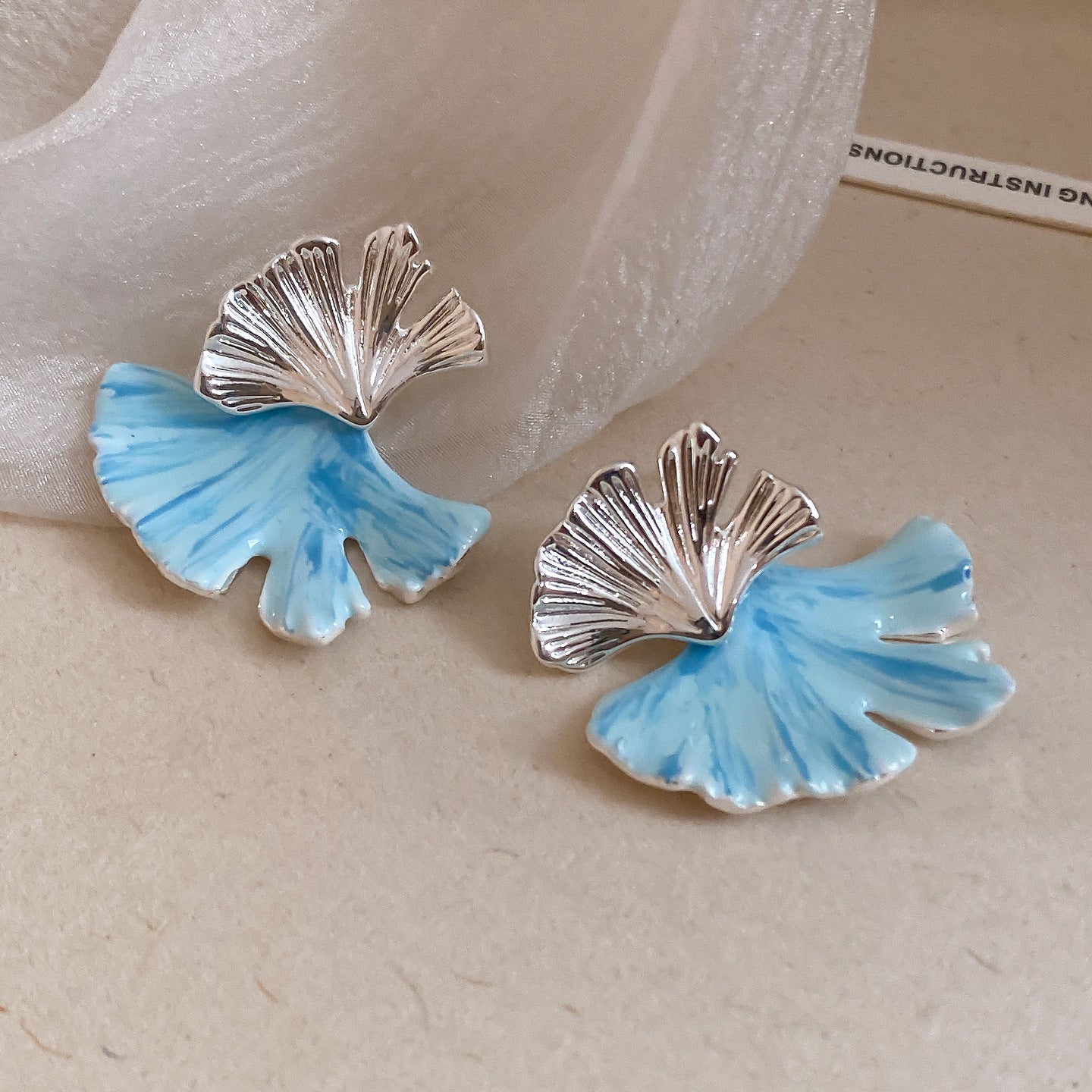 Women's Sier Needle Vacation Style Dripping Oil Fan Shaped Sweet Elegance Rings