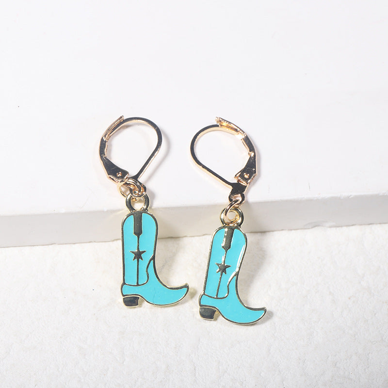 Eardrops Personality Fashion Western Cowboy Boot Rings