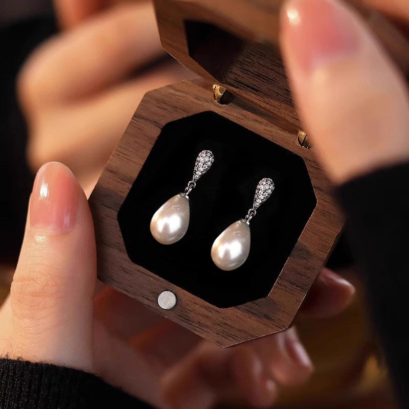 Drop Artificial Pearl Female High Sense Light Luxury Temperament Ear Stud Earrings