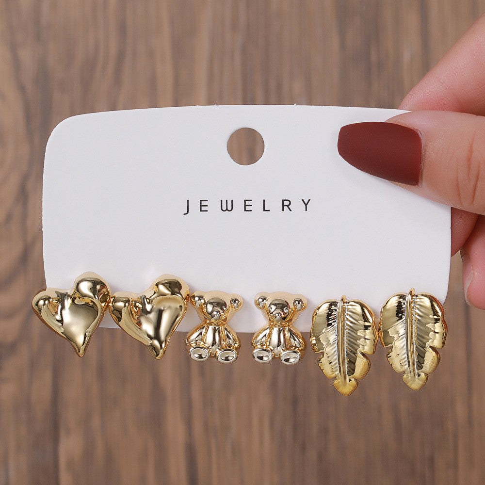 Women's Gold Resin Personalized Simple Ear High-grade Earrings