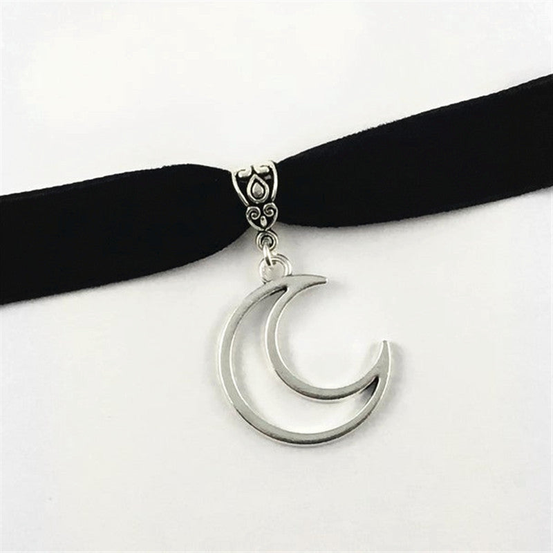 Hollow Star Moon Female Niche Design Electroplating Ball Bead Necklaces