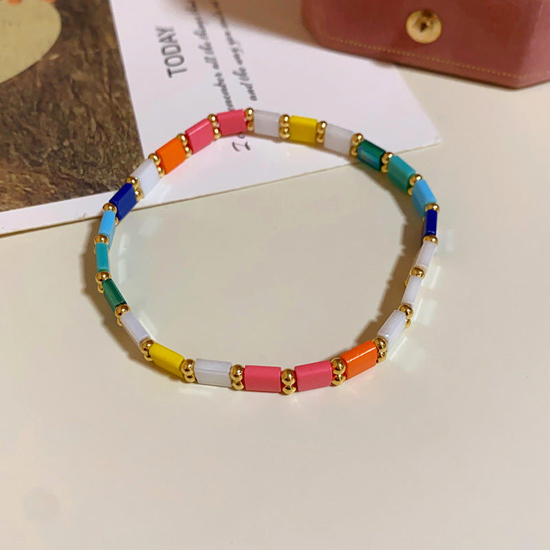 Women's Beaded Ethnic Style Light Luxury High Sense Bracelet