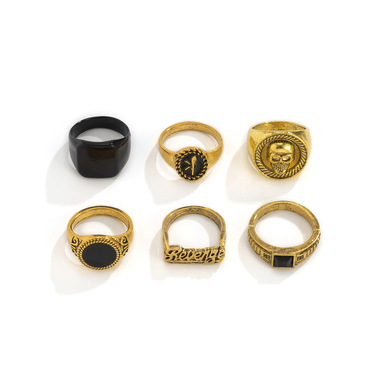 Men's Crystal Pieces Set Simple Personality Fashion Rings