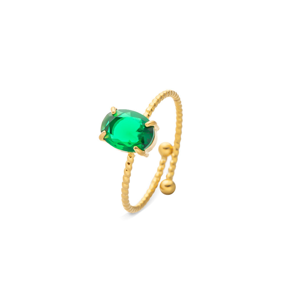 Women's Stainless Steel Zircon Niche High Sense December Birthday Stone Ring