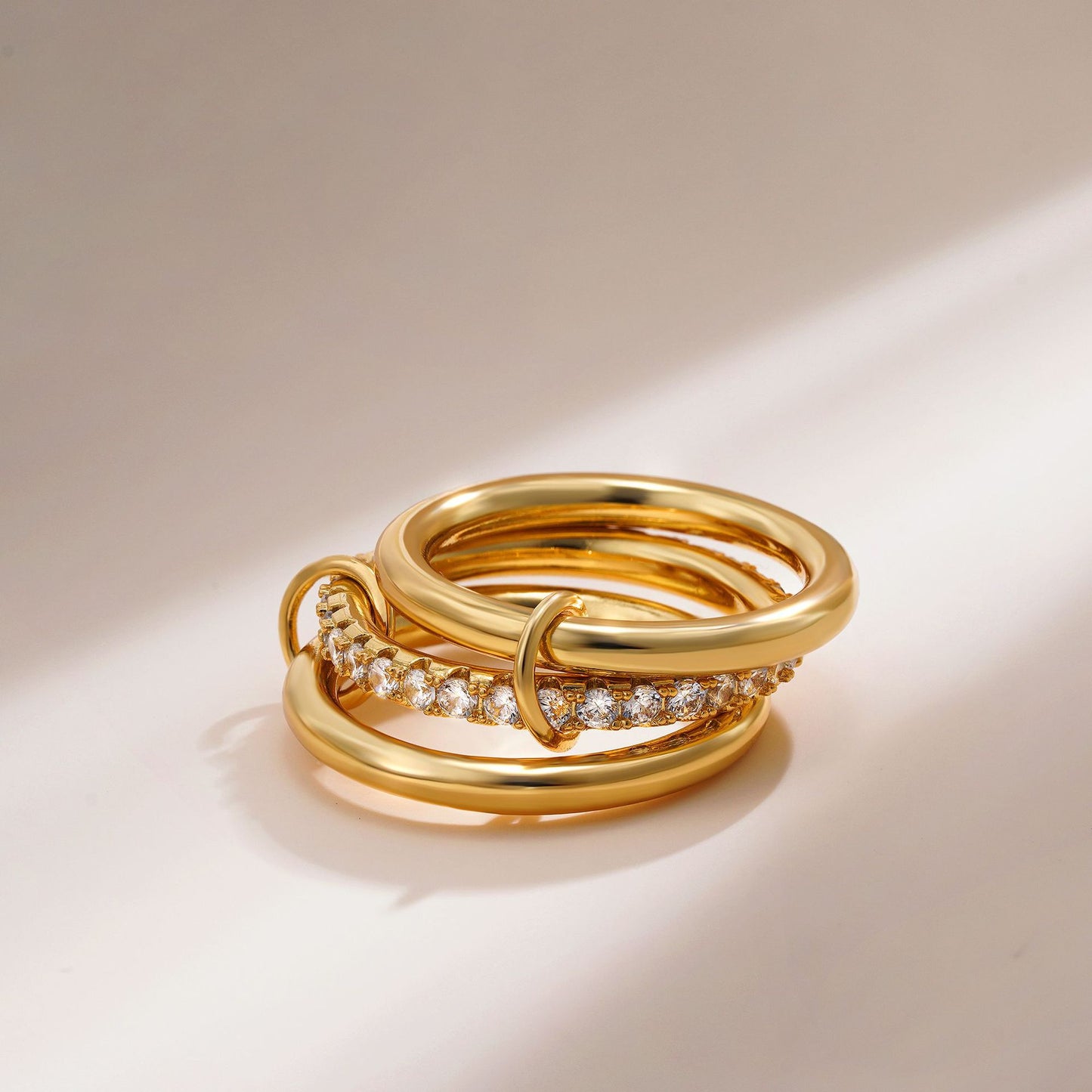 Gold Color Matching Zircon Versatile Creative Rings