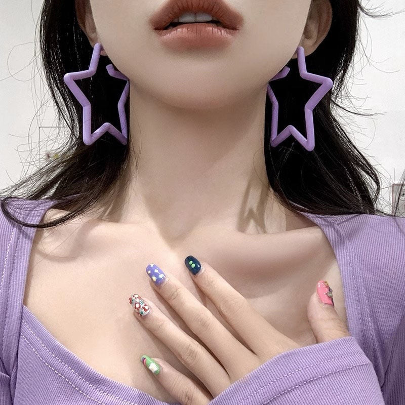 Women's Preppy Girly Style For Trendy Candy Color Earrings