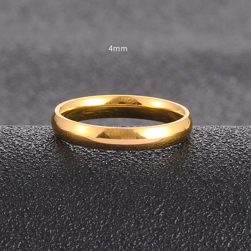 Women's & Men's Inner Outer Arc Stainless Steel Fashion Ring