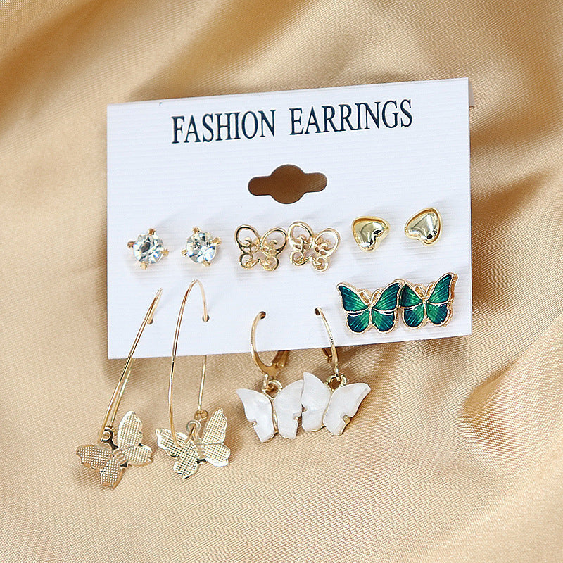 Creative Simple Acrylic Alloy Metal Pearl Stud Earrings