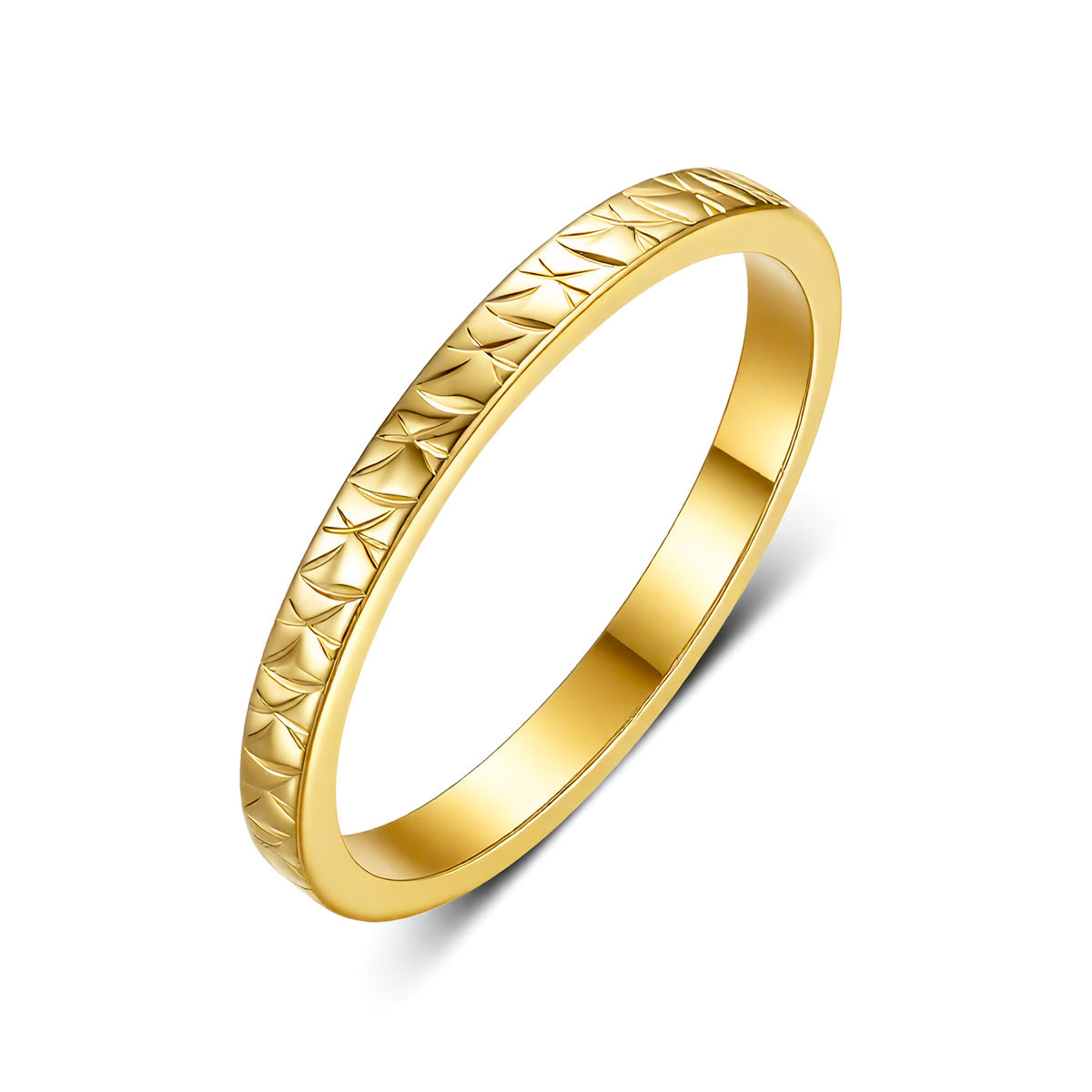 Titanium Steel French Light Pattern Simple Female Index Ring