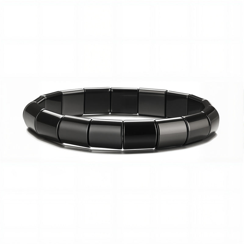 Men's Haematite Elastic String Retro Personalized Beaded Bracelets