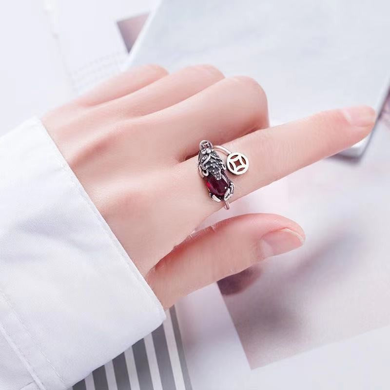 Men's Mouth Domineering Fashion Stacked Single Vintage Rings