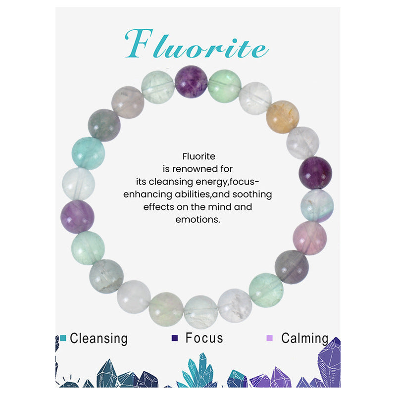 Amethyst Beaded Elastic String Natural Stone Crystal Agate Bracelet