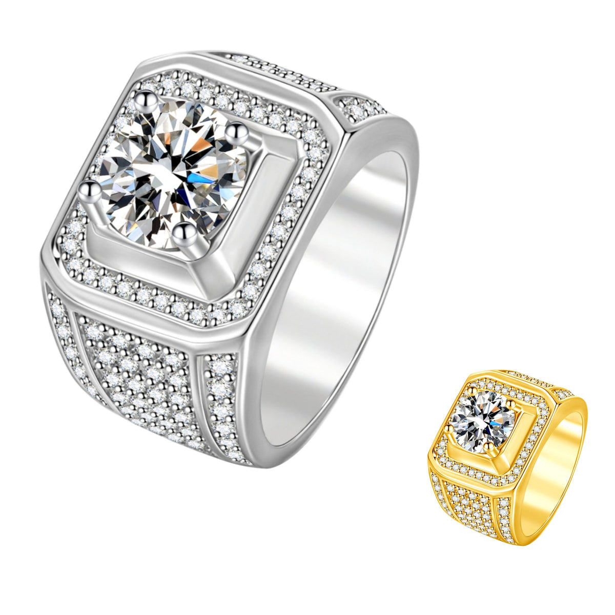 Stone Full Diamond Fashion Domineering Man's Ring