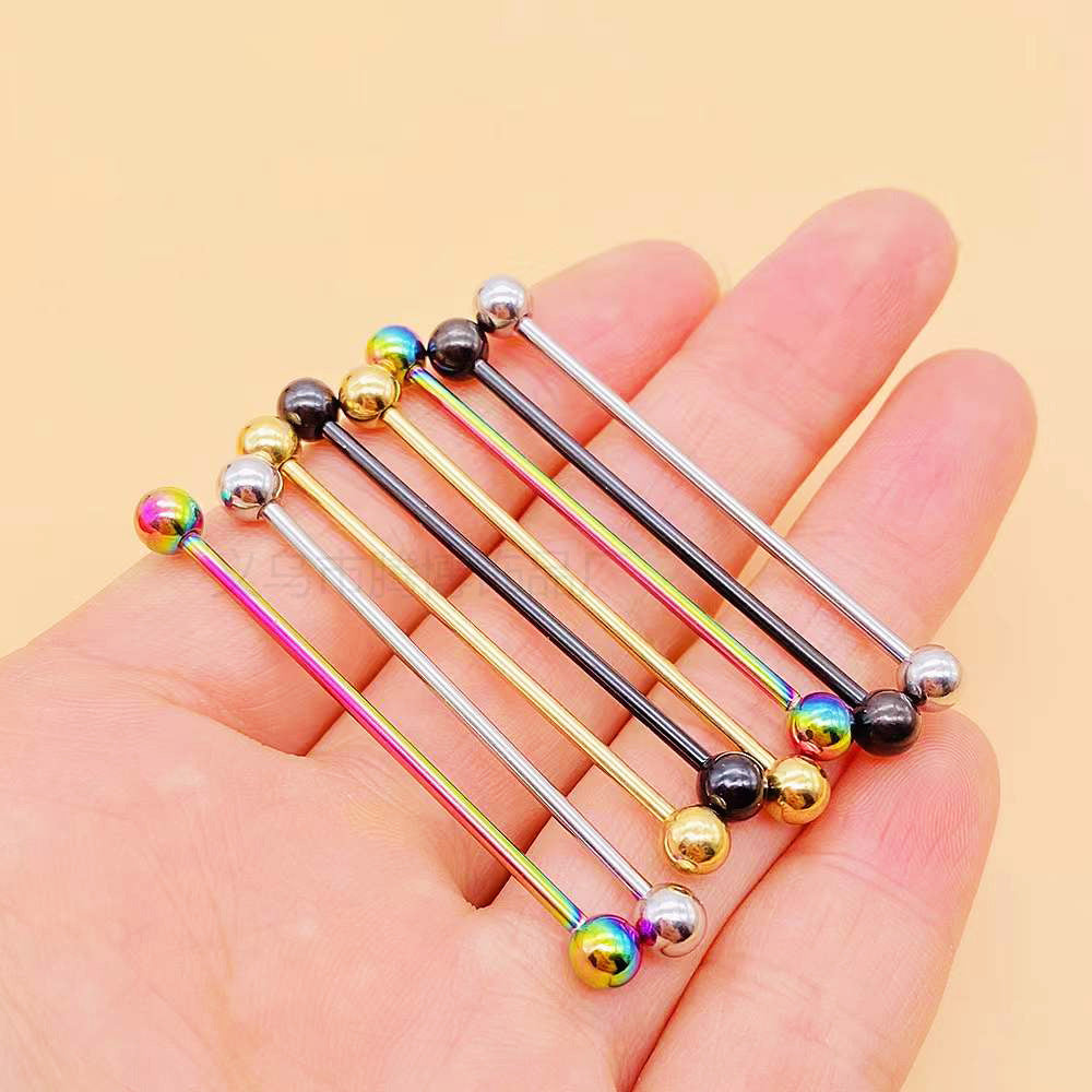 Personalized Double Ear Industrial Dumbbell Barbell Cross Bar Rings