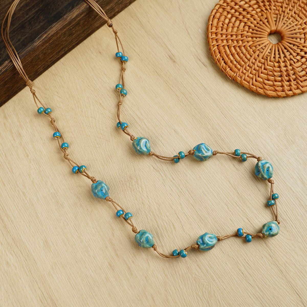 Ceramic Dopamine High Sense Colored Loving Heart Long Necklaces
