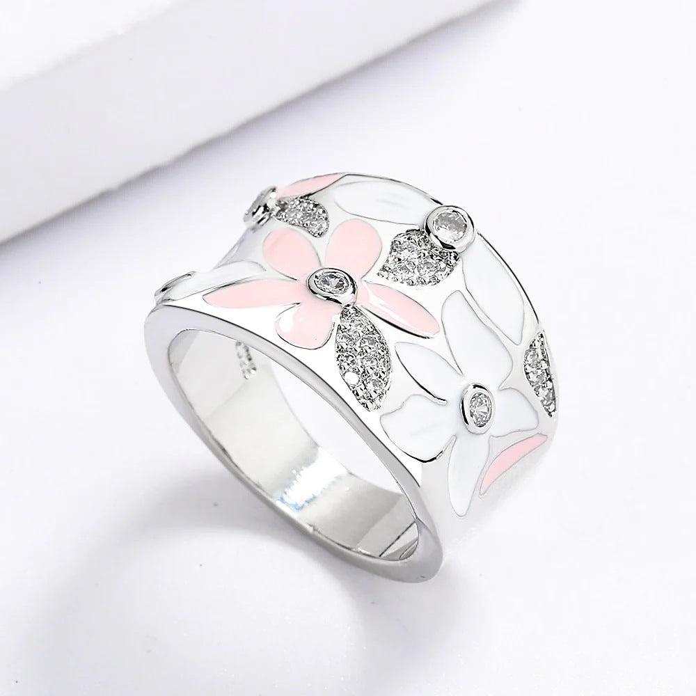 Elegant Glamorous Fashion Flower Engagement Female Rings