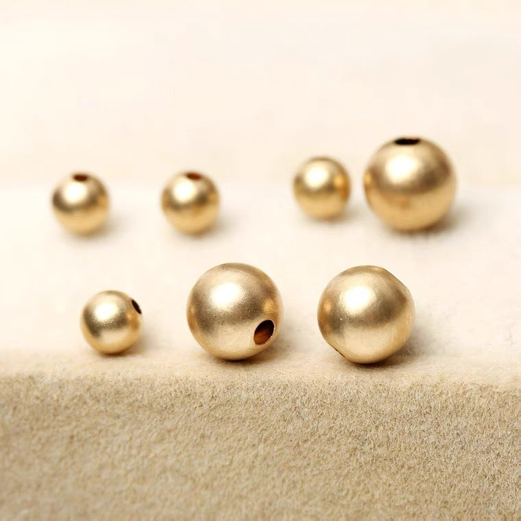 Alluvial Gold Beads Frosted Small Golden Matte Jewelry Accessories