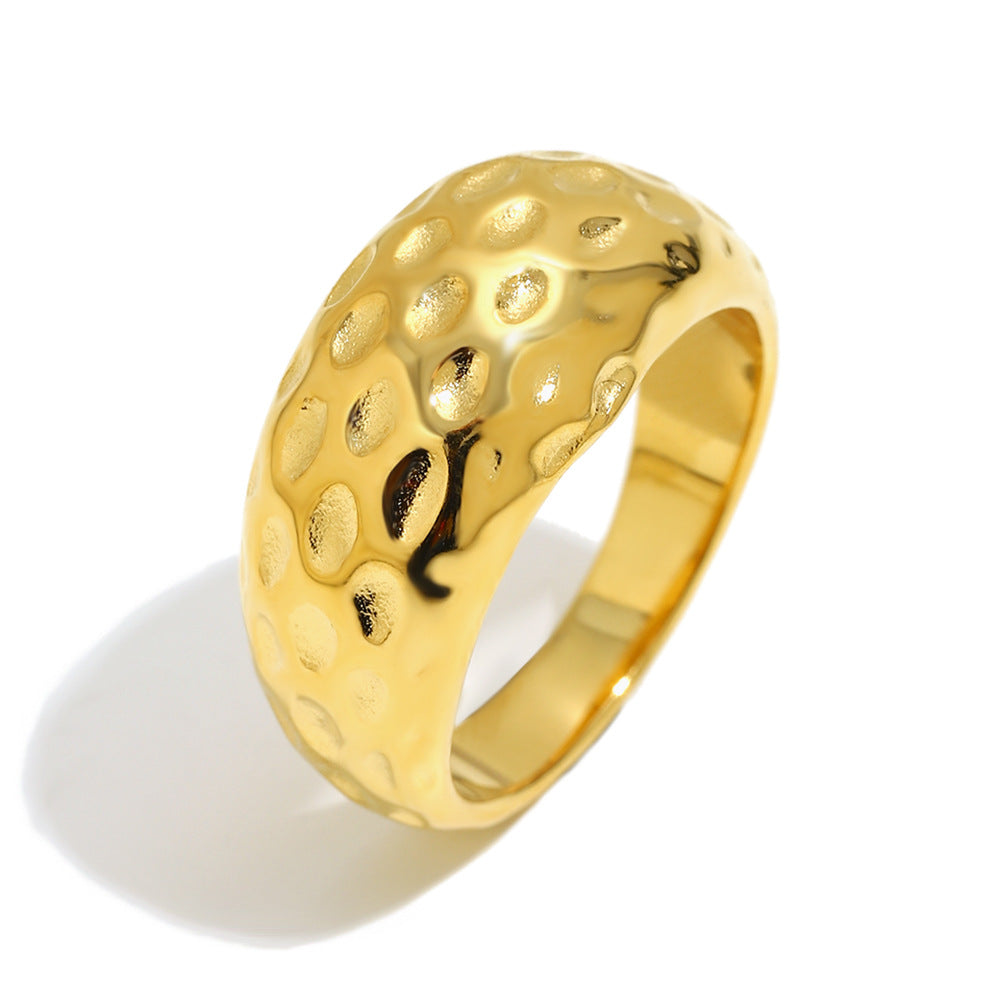 Women's Personality Stainless Steel Plated Beating Pattern Rings