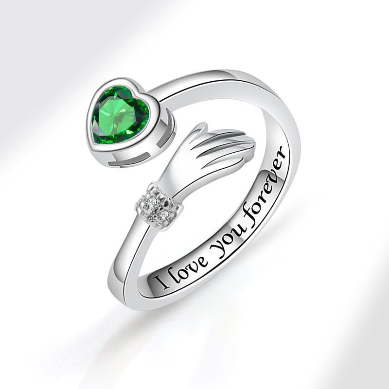 Hug Female Love Opening Adjustable Warm Heart Ring