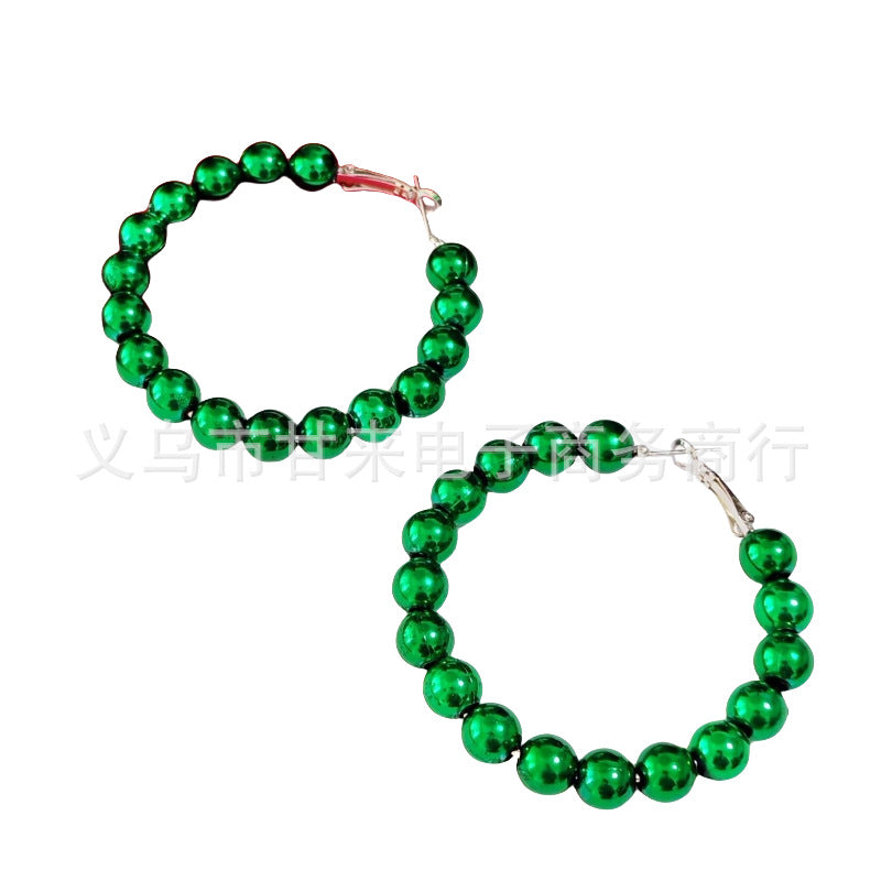 Christmas Round Beads Eardrop High-grade Fashion Earrings