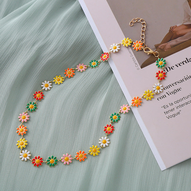 Fashion Little Daisy Clavicle Female Sweet Boho Earrings