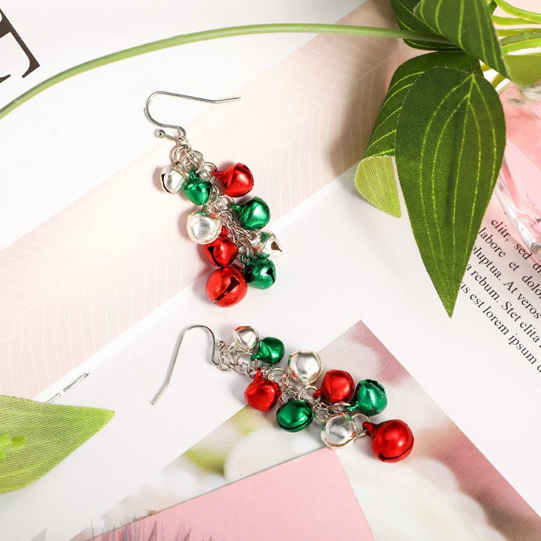 Christmas Gift Colorful Bell Fashion Simple Earrings