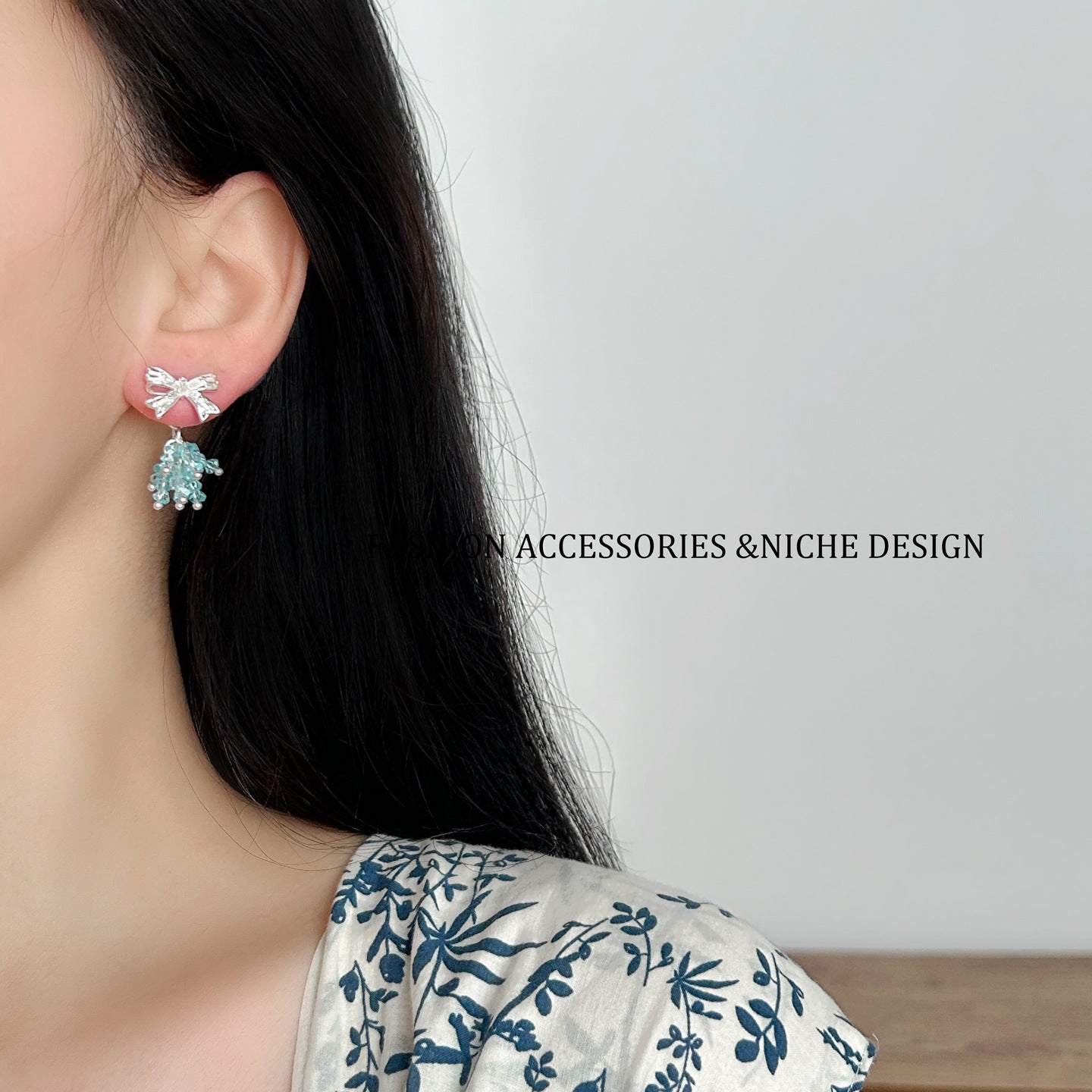 Women's Bow Crystal Tassel Niche Design Elegant High-grade Earrings