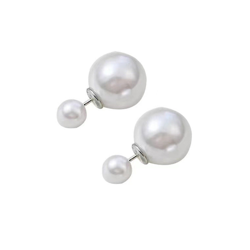 Women's Double-sided Pearl For Fashion Commuter Graceful Niche Design High-grade Light Earrings