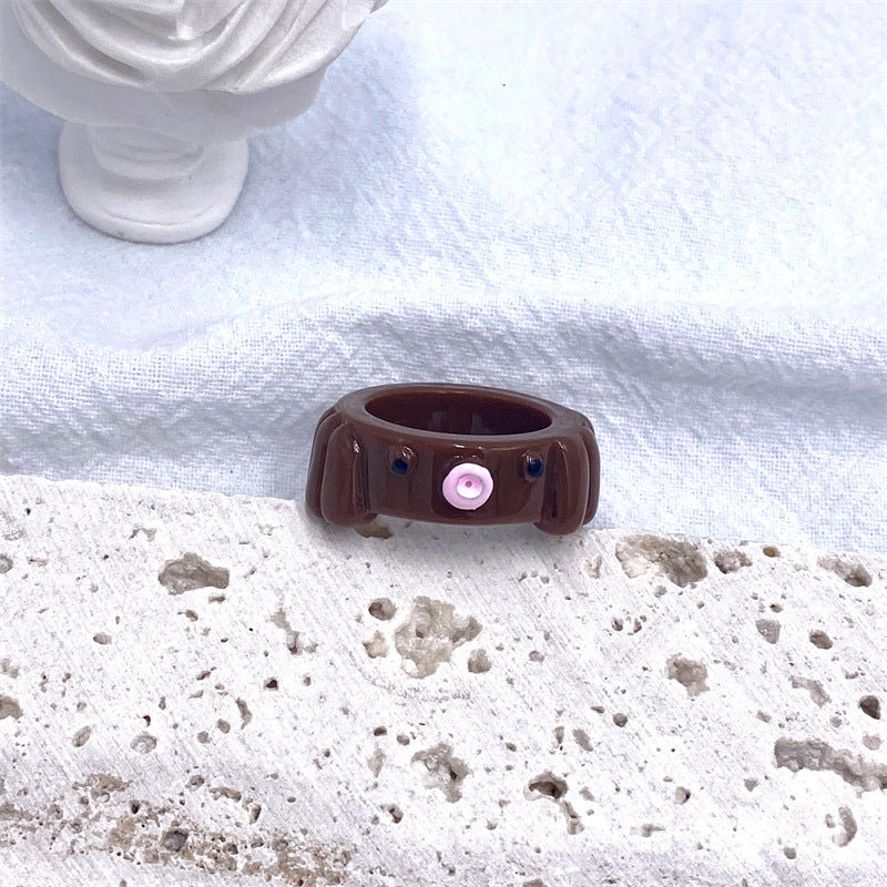 Octopus Resin Acrylic Macaron Color Cartoon Unique Rings