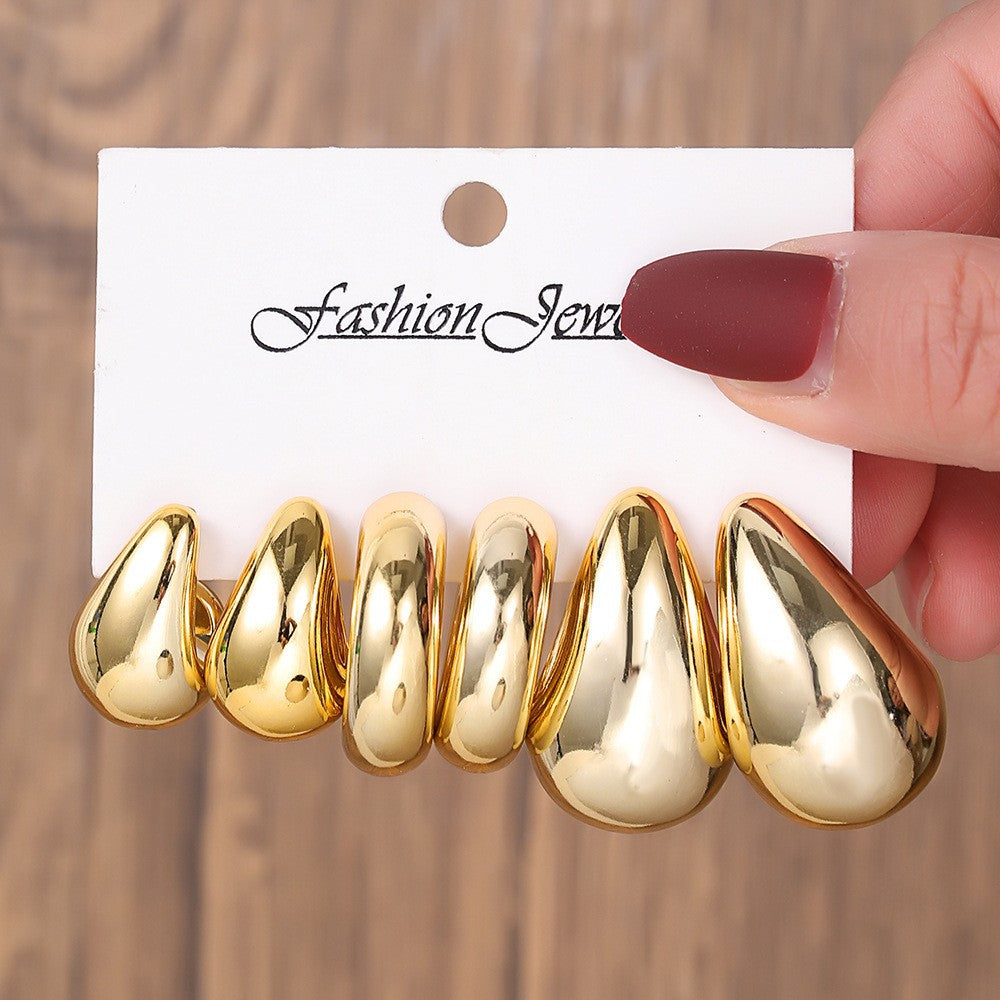 Women's Gold Resin Personalized Simple Ear High-grade Earrings