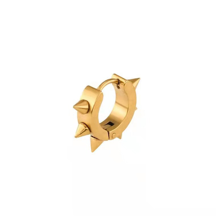 Steel Pointed Cone Ear Clip Fashion Six Earrings