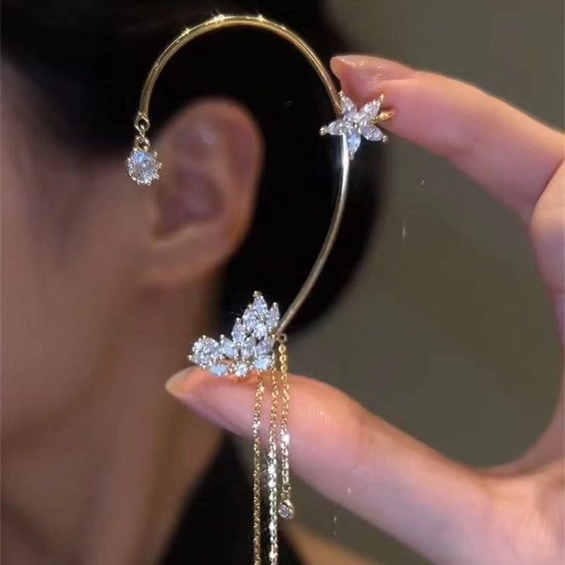 Niche Elf Butterfly Clip Light Luxury Earrings