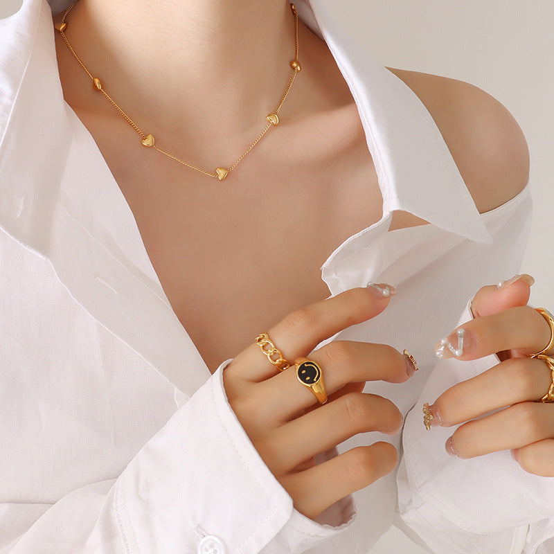 Style Design Peach Heart Female With Hearts Does Not Jewelry Set