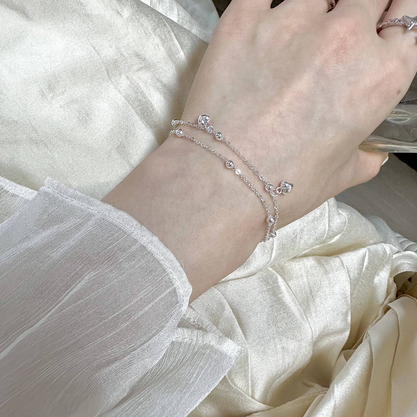 Layer Heart Love Ball High Sense Fashion Style Design Bracelet