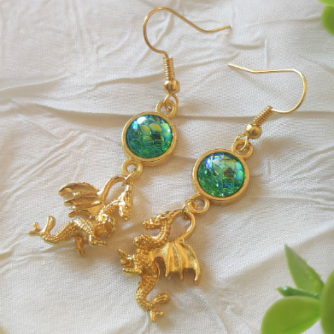 Women's Dragon Gift For Resin Scales Egg Role Play Earrings