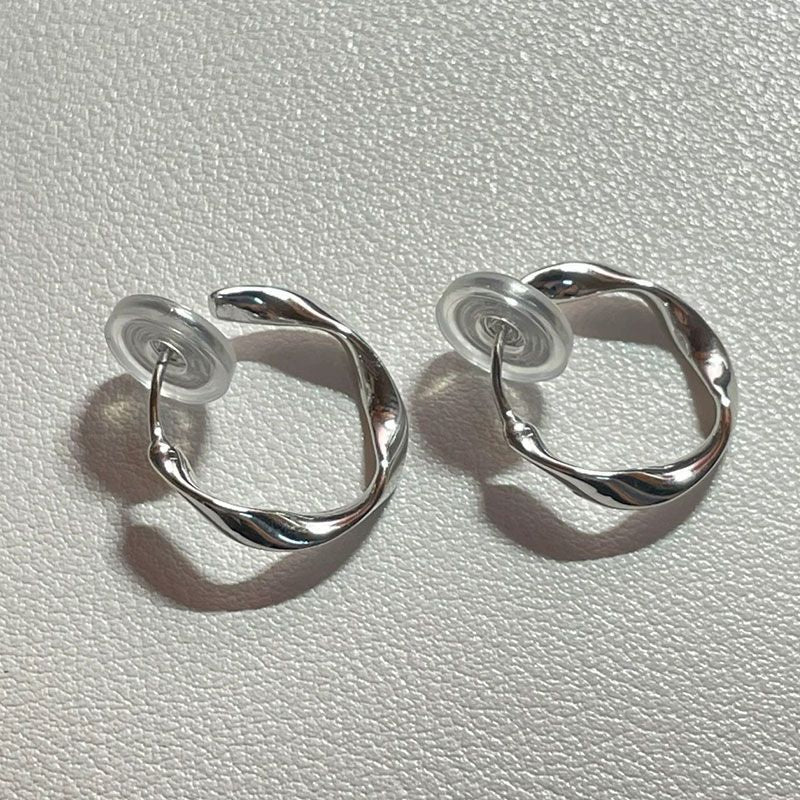 Retro Style Ear Clip Without Pierced Female Circle Elegant High Earrings