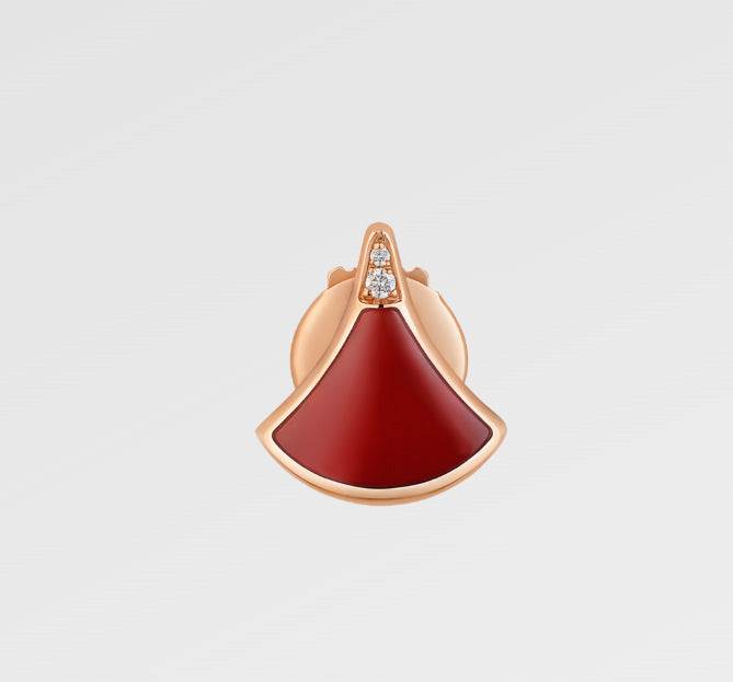 Skirt Female Rose Gold Fan Shaped Natural White Shell Red Rings