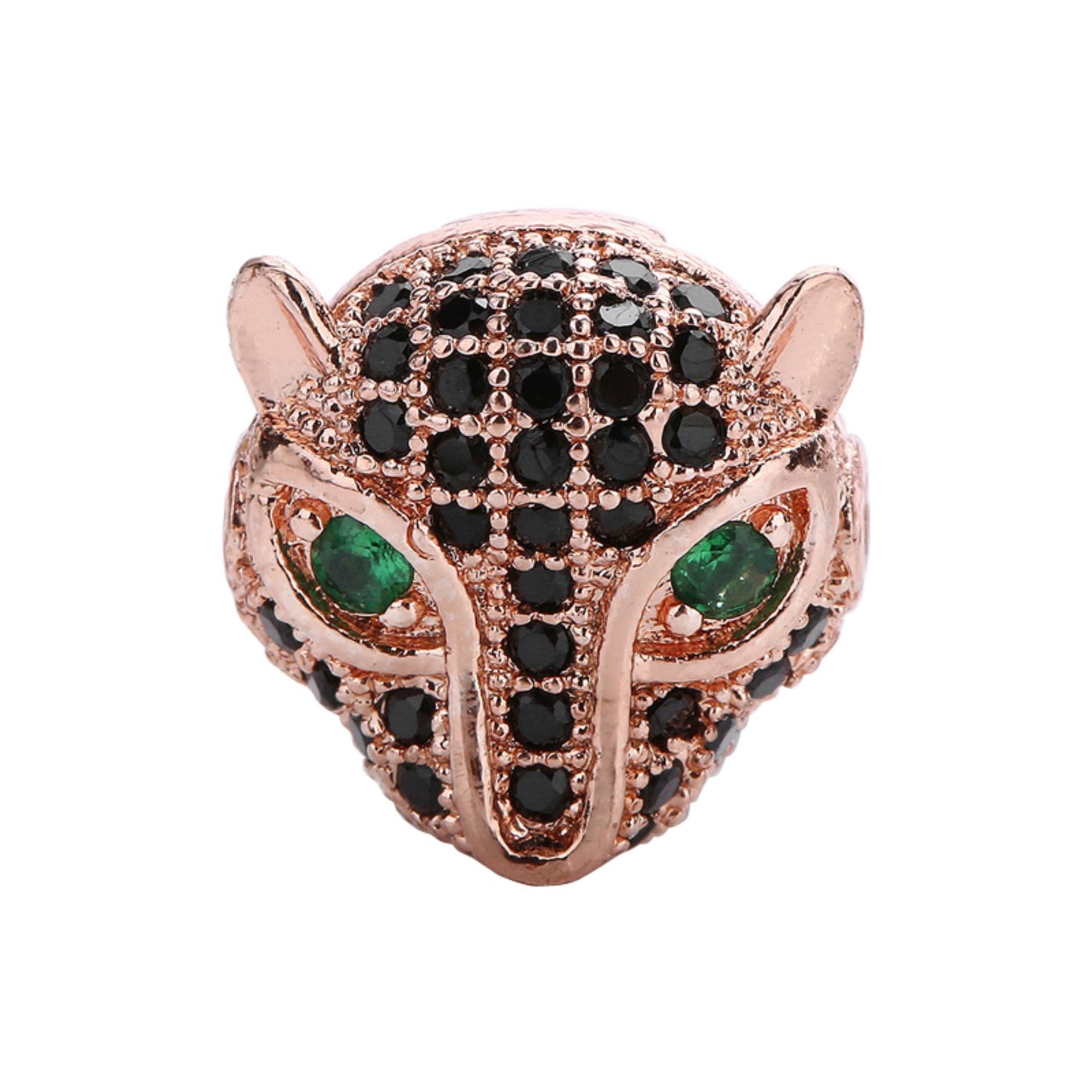 Source Copper Zircon Style Leopard Head Woven Bracelets