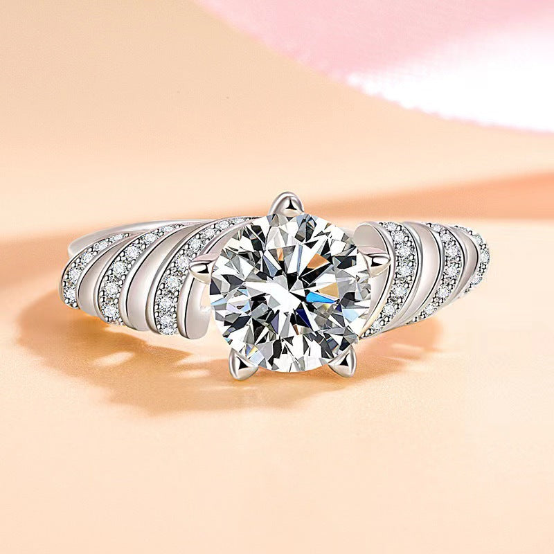 Broadcast Fashion Luxury Female Eight Hearts Arrows Ring