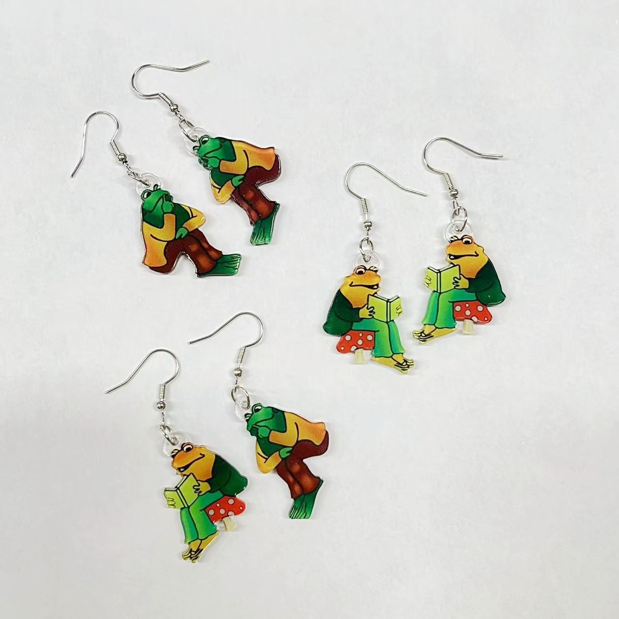 Asymmetric Face Creative Design Interesting Frog Acrylic For Earrings
