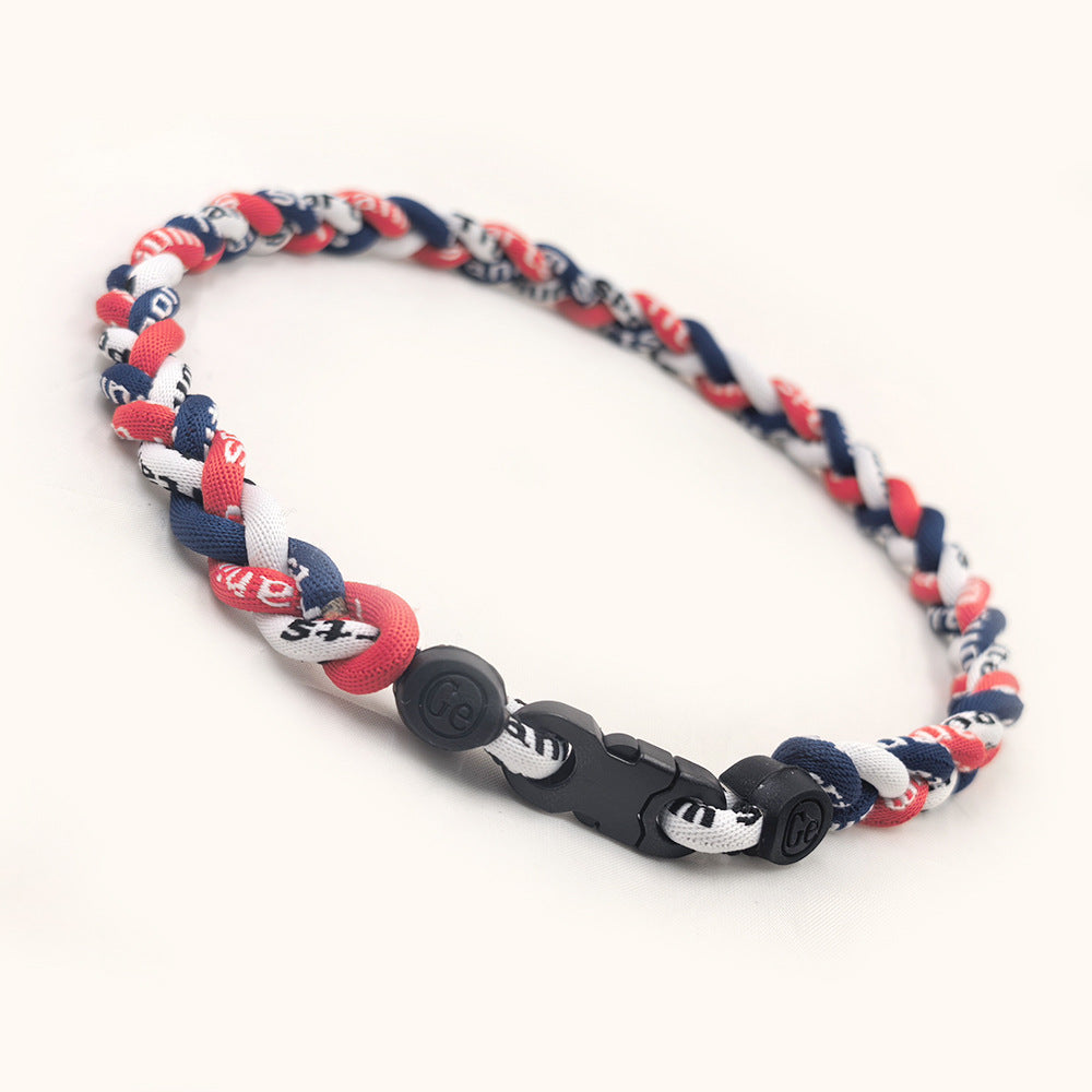 Tornado Titanium Three Braid Rope Neckband Necklaces