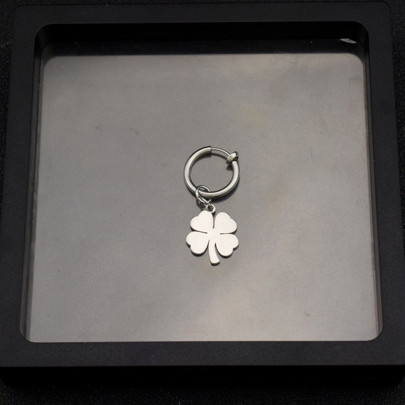 Women's Simple Clover Fashion Stainless Steel Flower Earrings