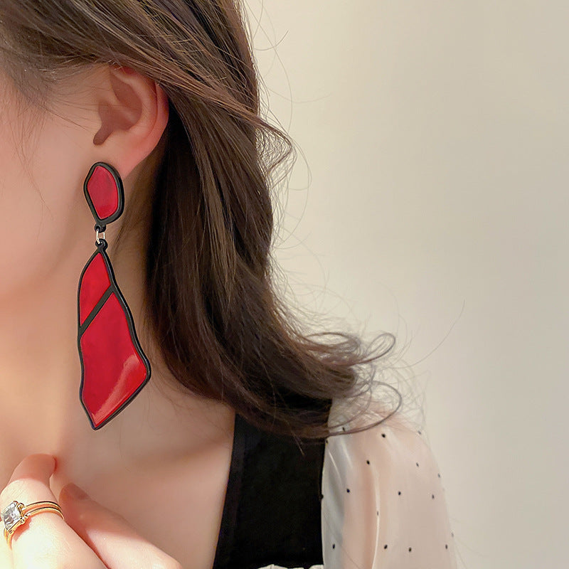 Women's Acrylic Drop Oil Irregular Elegant High-grade Long Earrings