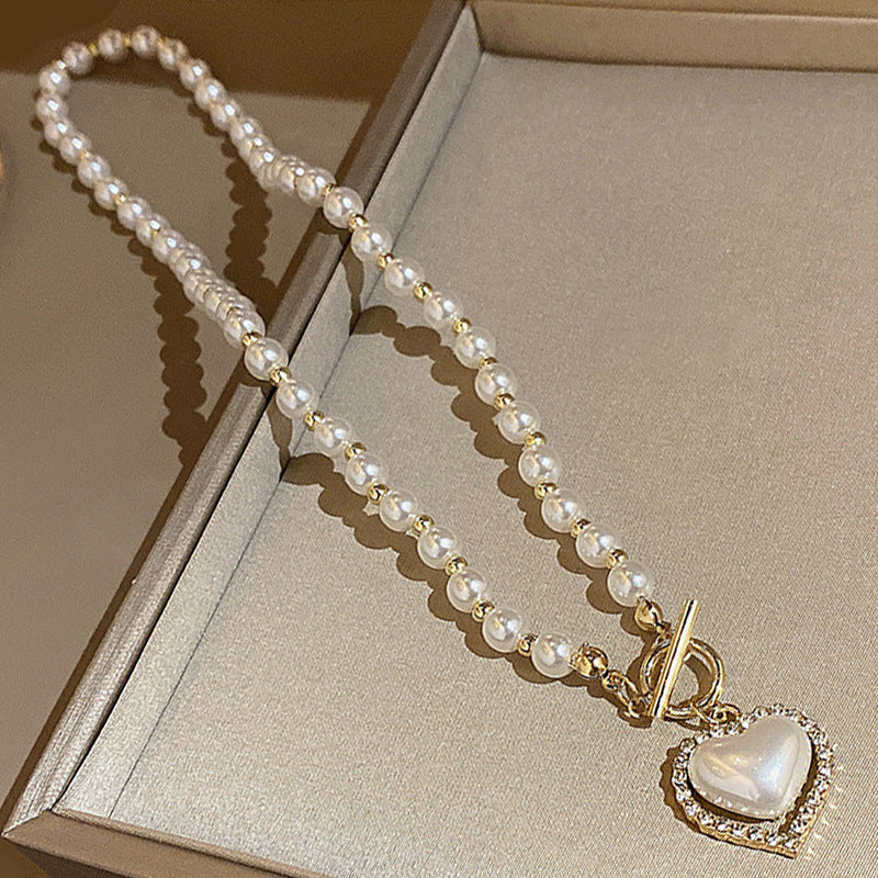 Women's Stitching Heart Clavicle Chain Light Luxury Necklaces