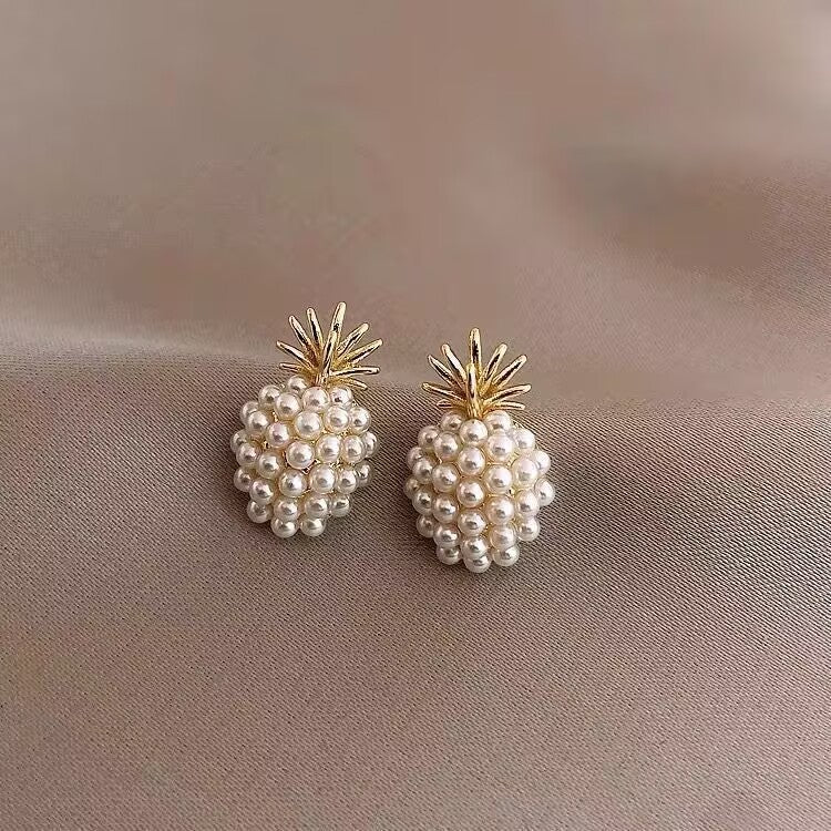 Women's Version Of Style Pearl Pineapple Small Simple Fresh Cold For Stud Earrings