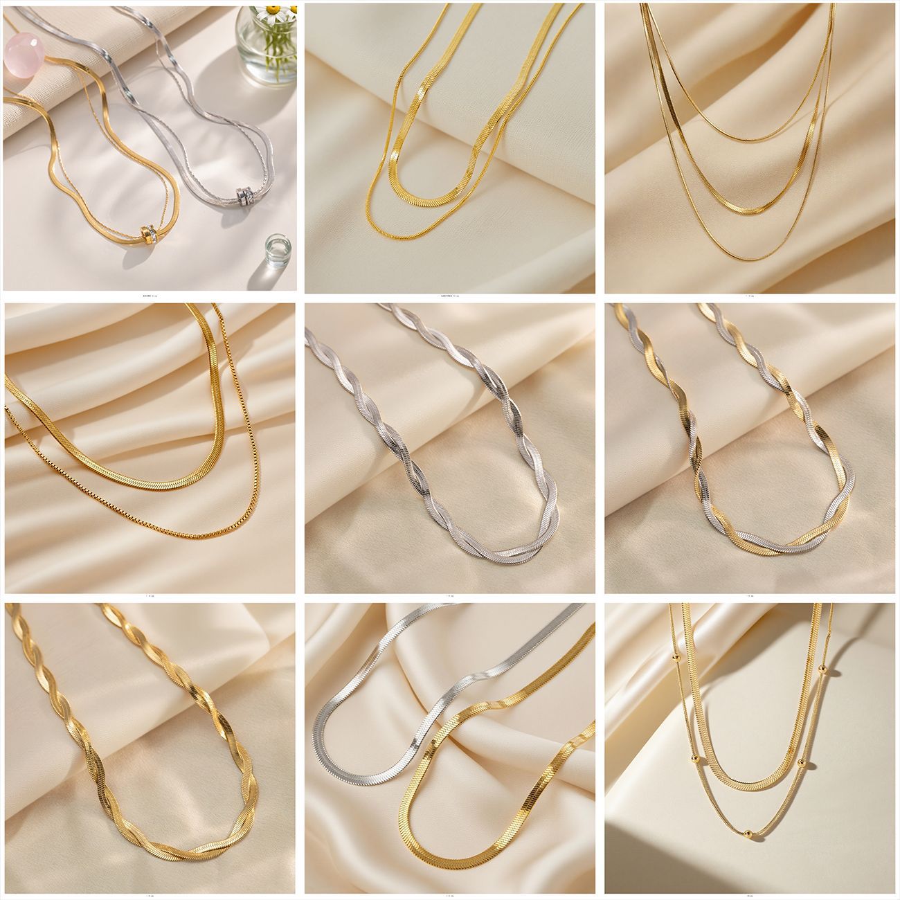 Titanium Female Like Flat Snake Hip Necklaces