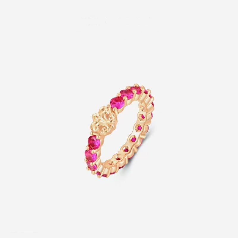 Flower-de-luce Open Temperament Entry Lux High-grade Design Rings