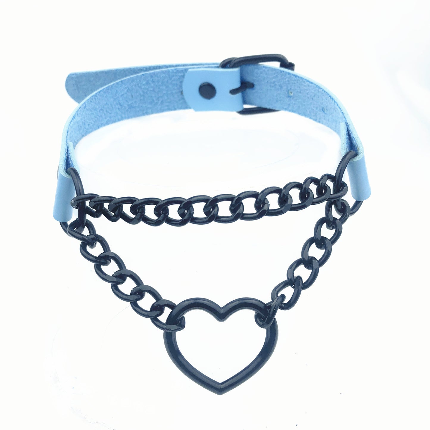 Heart Shaped Black Chain Neckband Fashion Collar