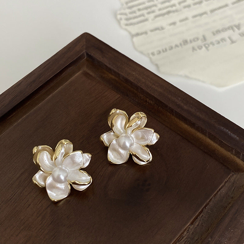 Pearl Flower Tassel Niche Temperament Atmosphere Affordable Earrings