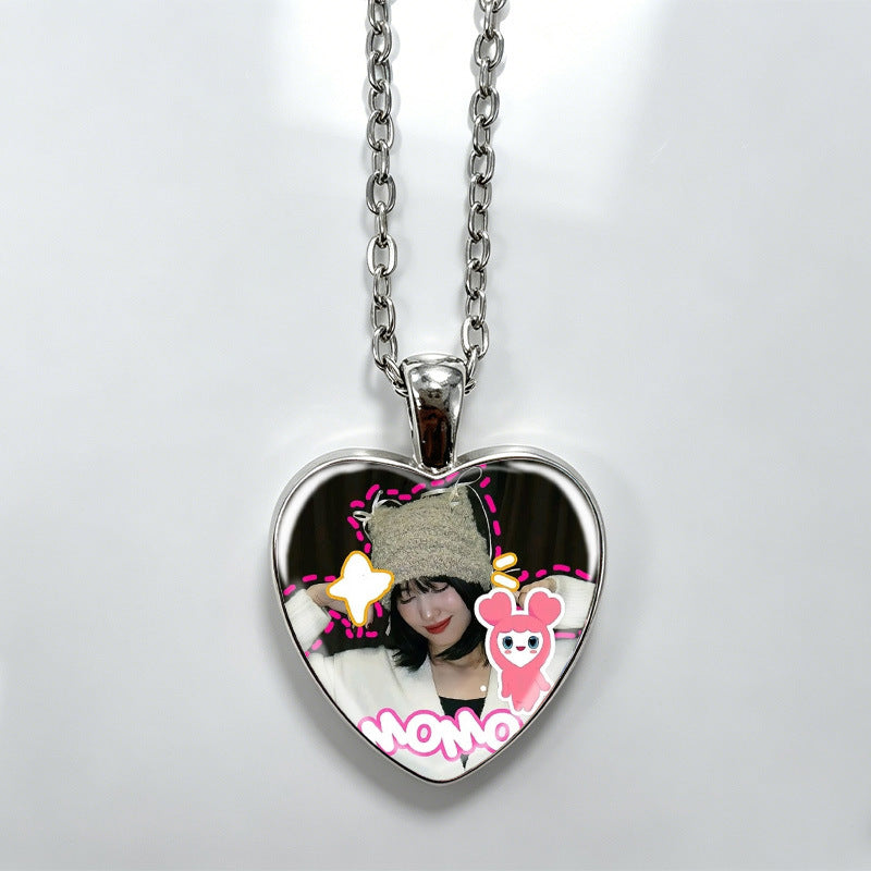 Love Alloy Korean Group Support Heart Sweet Beauty Fans Clavicle Necklaces